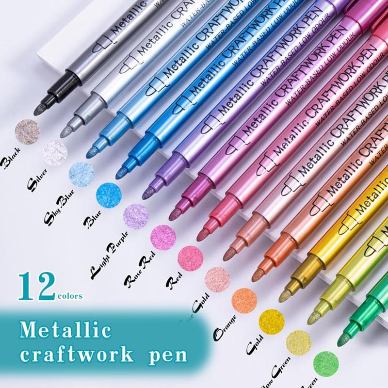 Metallic Craft Pen Summer Sets, 12pcs/set 12 Colors Marker Pen ...