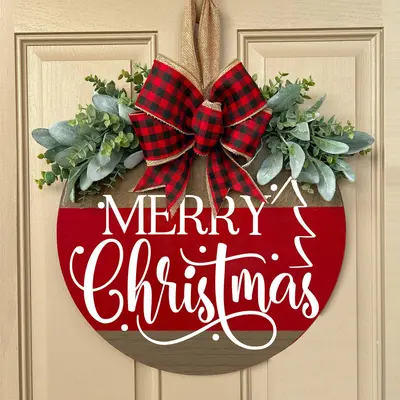 Merry Christmas Door Hanger | Christmas Wreath | Christmas Door Decor | Wood Door Hanger | Housewarming Gift top | Home Decor | Christmas Gift