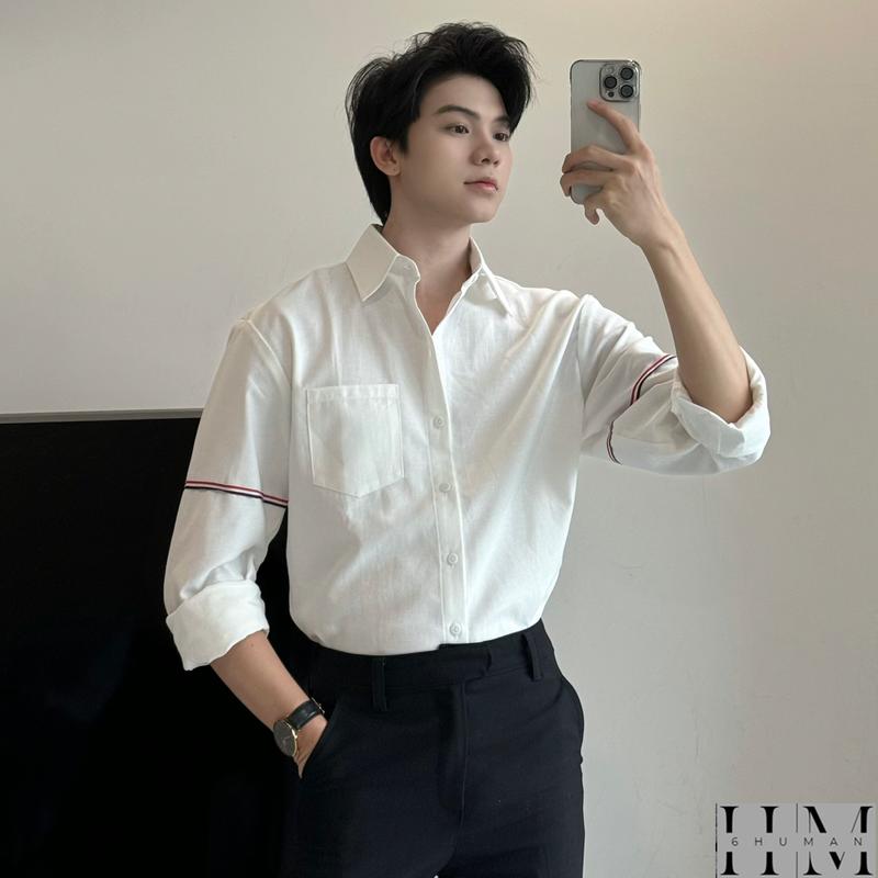 Áo sơ mi nam cổ đức dài tay SIXHUMAN HM058 vải Oxford cao cấp