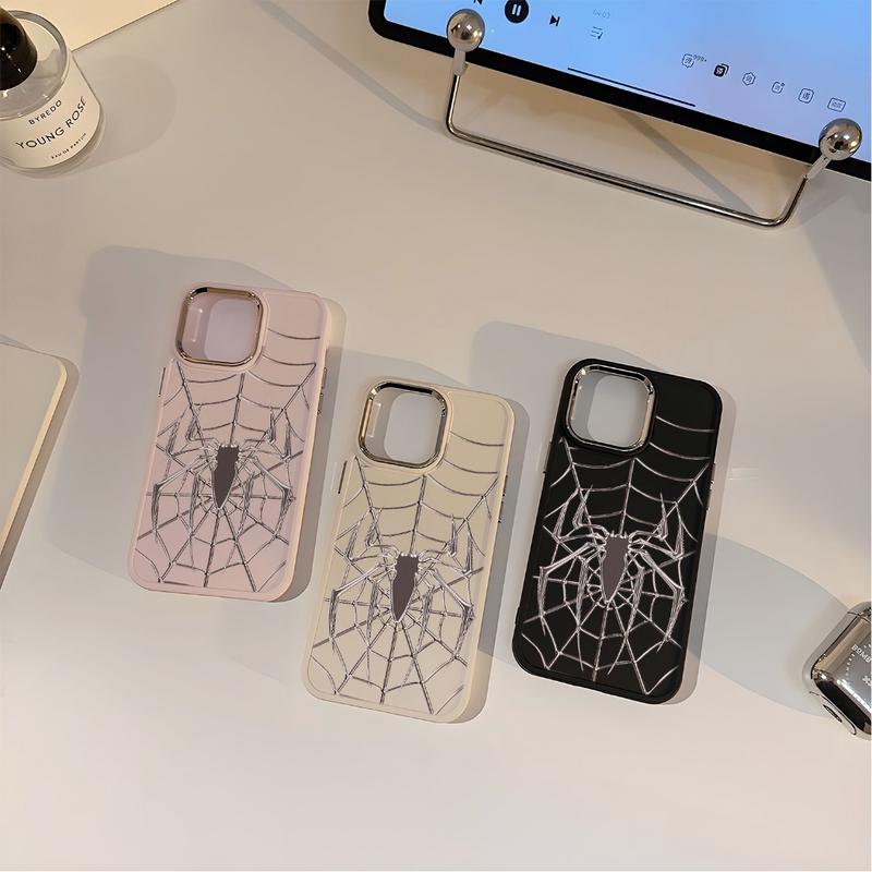 GADGET FUSION CASE Metal SpiderMan iPhone 11 13 12 14 15 Pro 7 8 6 6 S Plus MAX XR XS MAX 7Plus 8Plus SE 2024 iPhone case cangkang berlapis listrik 0