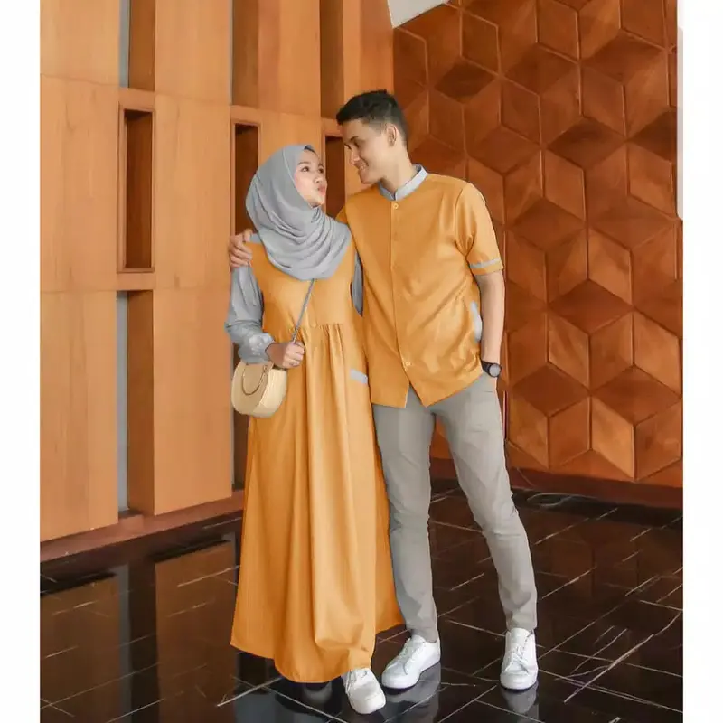Couple FAREL terlaris // gamis couple lebaran 2025// couple farel pasangan gamis+kemeja/ baju lebaran 2025 4