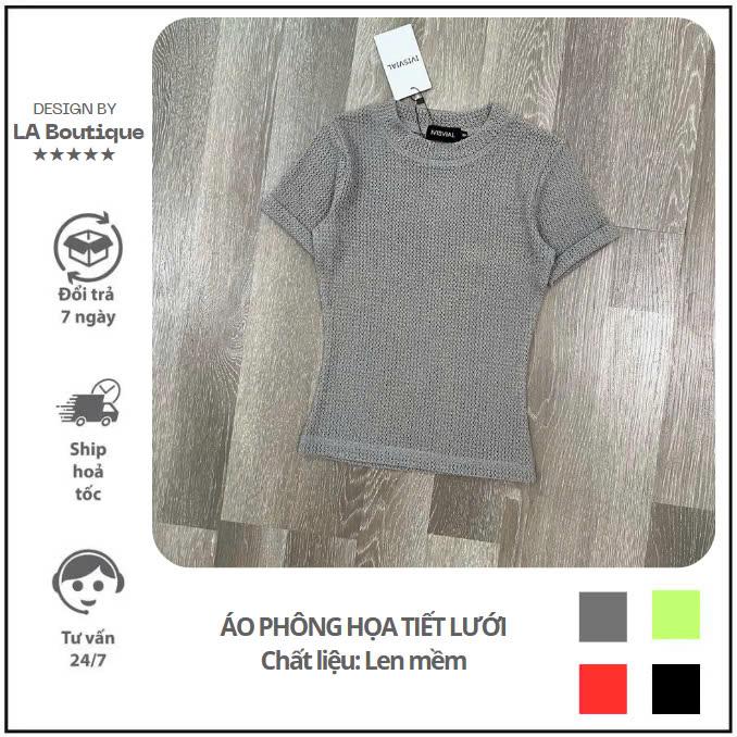 Áo phông cổ tròn chất len mềm Top Women - Design By LA Boutique (Mã K9) 0