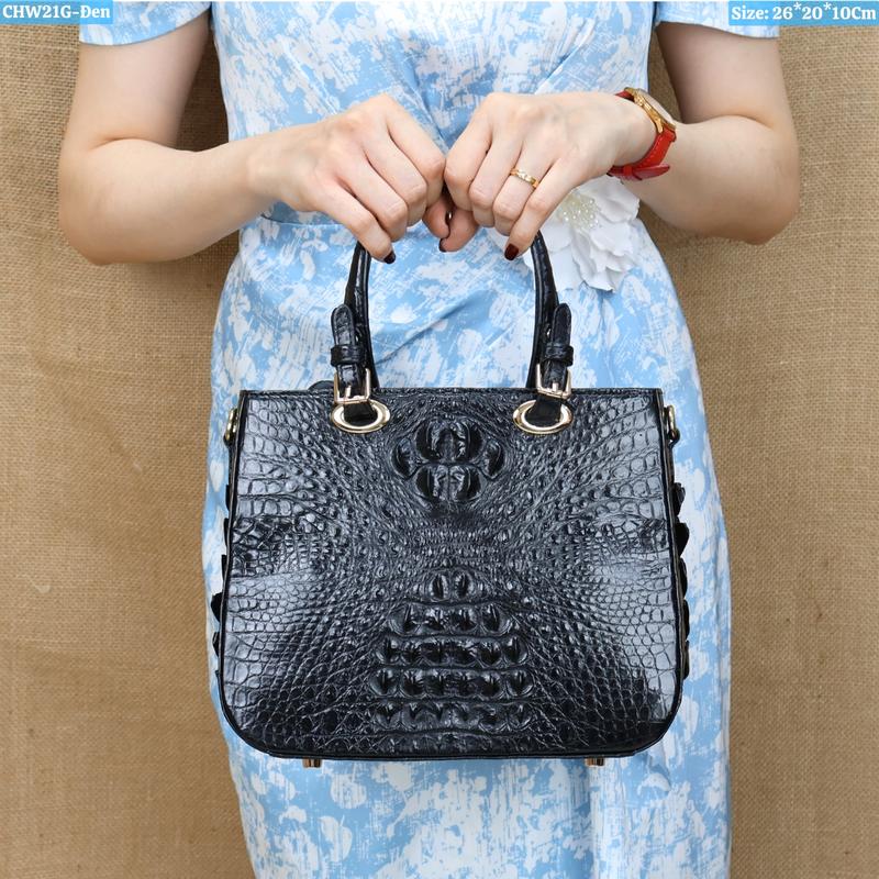 Túi Xách Nữ 2 Quai Da Cá Sấu Size 26*20*10Cm || Giá Tại Xưởng Trực Tiếp Sản Xuất Konavis || Hàng Có Giấy Tờ Nguồn Gốc Da Cá Sấu