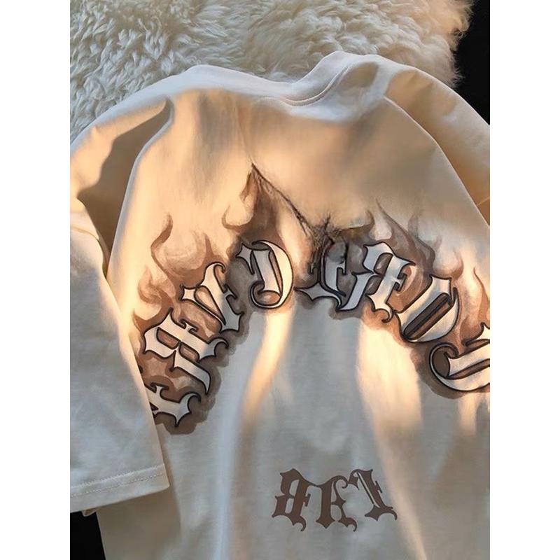 SWELEE at0175 Áo thun nam nữ cotton form rộng tay lỡ unisex hình in chữ ngầu (không có dây cổ) 4
