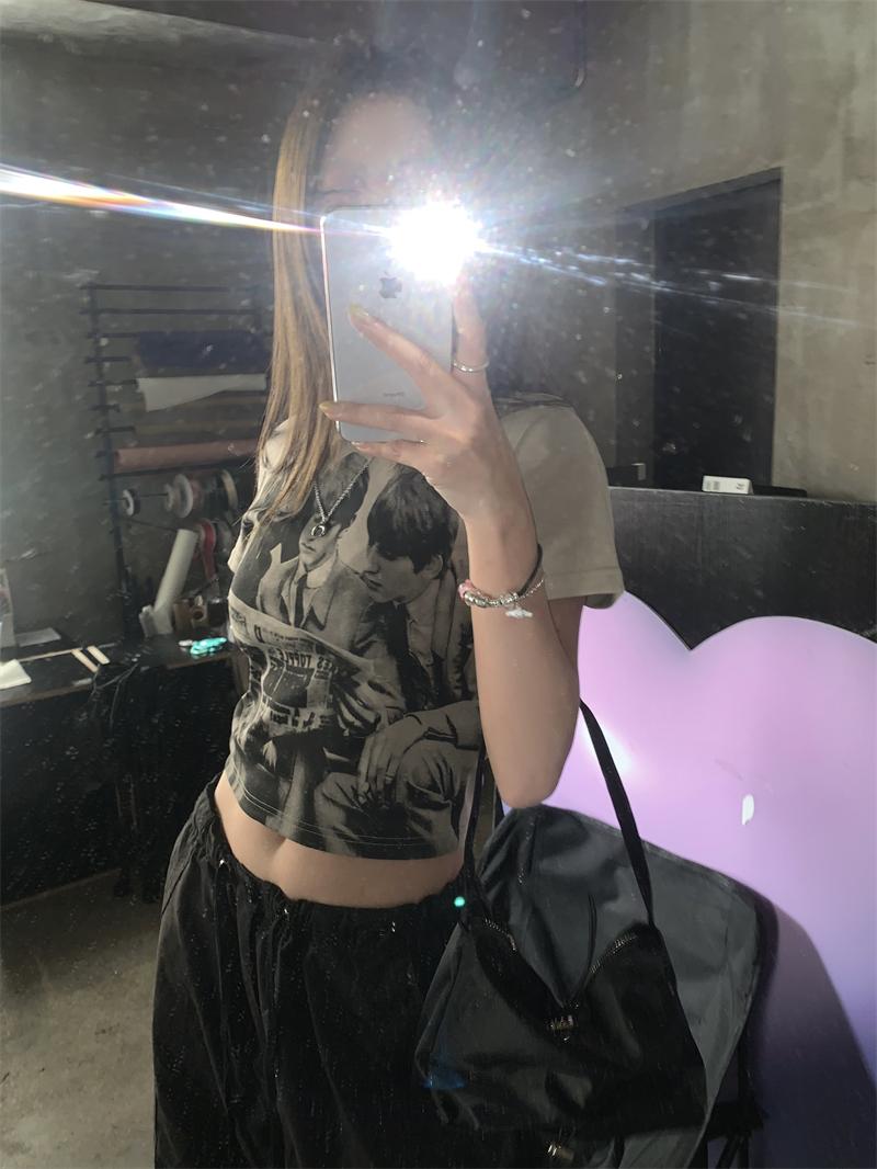 Product Introduction of Round Neck Short Sleeve T-Shirt Summer New Slim Fit Flattering Versatile Short Top Casual Women's Fashion Versatile Personality Hot Girl Korean Style Clothing 21