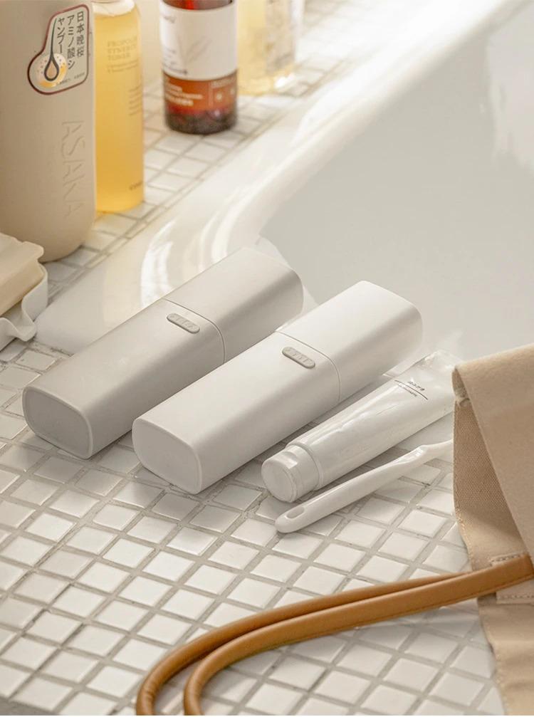 Product Introduction of Portable Travel Toothbrush Holder with Lid, Plastic Storage Box, School, Camping, Bathroom Accessories Organiser 8