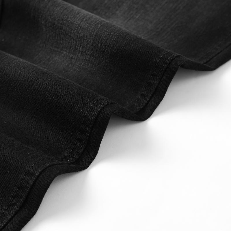 Quần short jean ngắn jean Nam ống rộng ĐEN WAT vải cotton co giãn nhẹ Pants Có Túi 4
