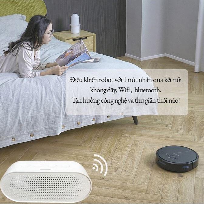 ( TĂNG REMOTE) Robot hút bụi thông minh D2-Rô bốt hút bụi lau nhà cao cấp-Máy hút bụi thông minh-Máy lau nhà tự động-Robot quét nhà-Sweepin robot-Tự động sạc,điều khiển qua app/từ xa qua remote,cảm biến chống rơi,chống va chạm 4