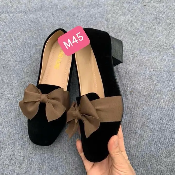 Giày búp bê , đen nơ nâu mã M45 (FOM NHỎ, trừ chân gầy mỏng ra khách nên lấy tăng 1 size)