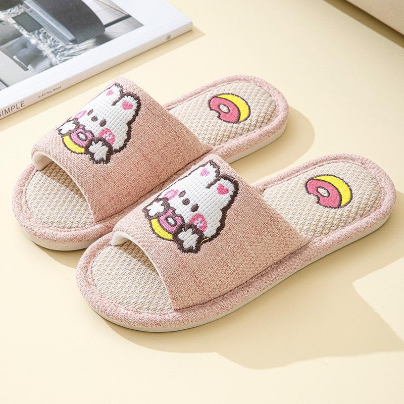 Product Introduction of Dép Vải Lanh,Dép Văn Phòng Đi Trong Nhà Hình Thỏ Donus & Gấu Trà Sữa Siêu Dễ Thương Cao Cấp New2025 - 4 Màu Sắc Cute - Slipper 13