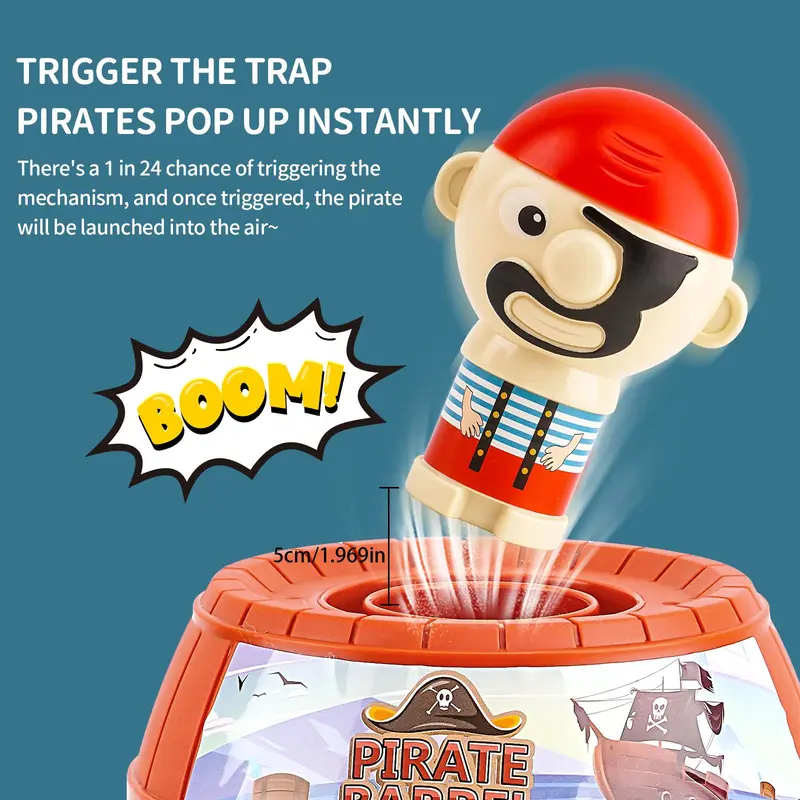 Pirate Bucket Toy, Fun Prank Pop-Up Pirate Bucket, Desktop Decompression Toy, Interactive Party Game, Creativity for Children Aged 3 and Above 4