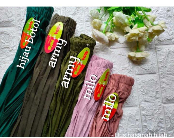 Rok Klok Prisket Rempel Besar Premium Rok plisket Premium Polos 8