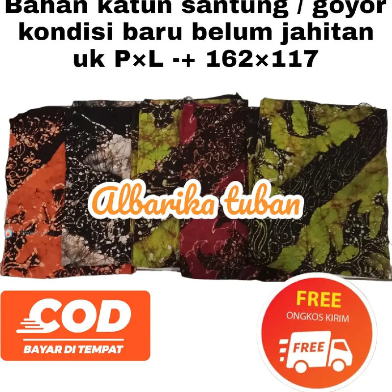 SARUNG BATIK TUBAN ASLI BELUM JAHITAN  UKURAN  118*180 CM  BAHAN RAYON SANTUNG BISA DI PAKAI BAHAN BAJU SARUNG DAN PAKAIAN LAIN SARUNG BATIK MURAH (BATIK ASLI) BUKAN PRINTING KOMPUTER 8