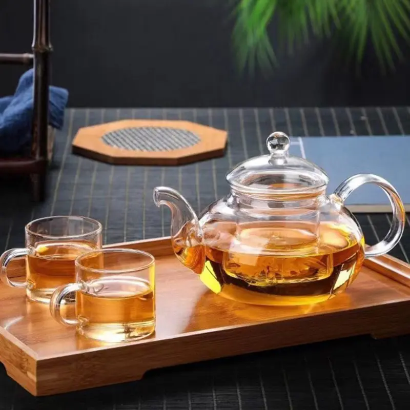Bình trà thủy tinh, chịu nhiệt, với máy phát, thích hợp cho lá trà, thảo mộc và cà phê, bộ trà, chai Thực Dụng cốc trà hoa 0
