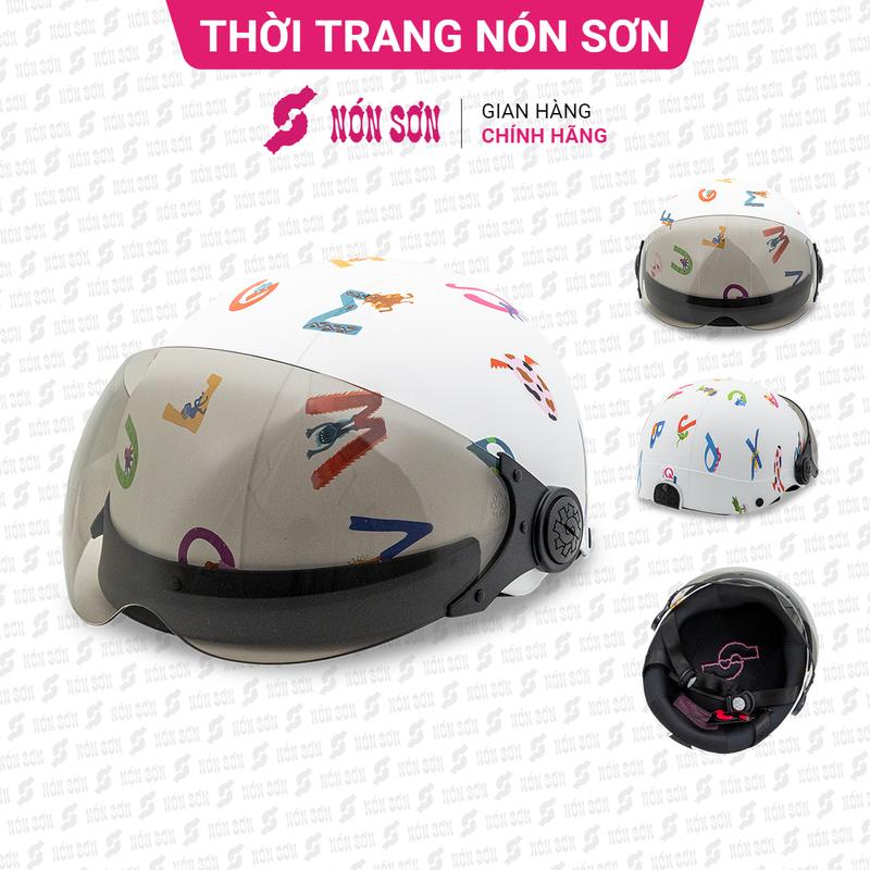 Mũ bảo hiểm hoa văn kính trẻ em chính hãng NÓN SƠN AKE-TR095