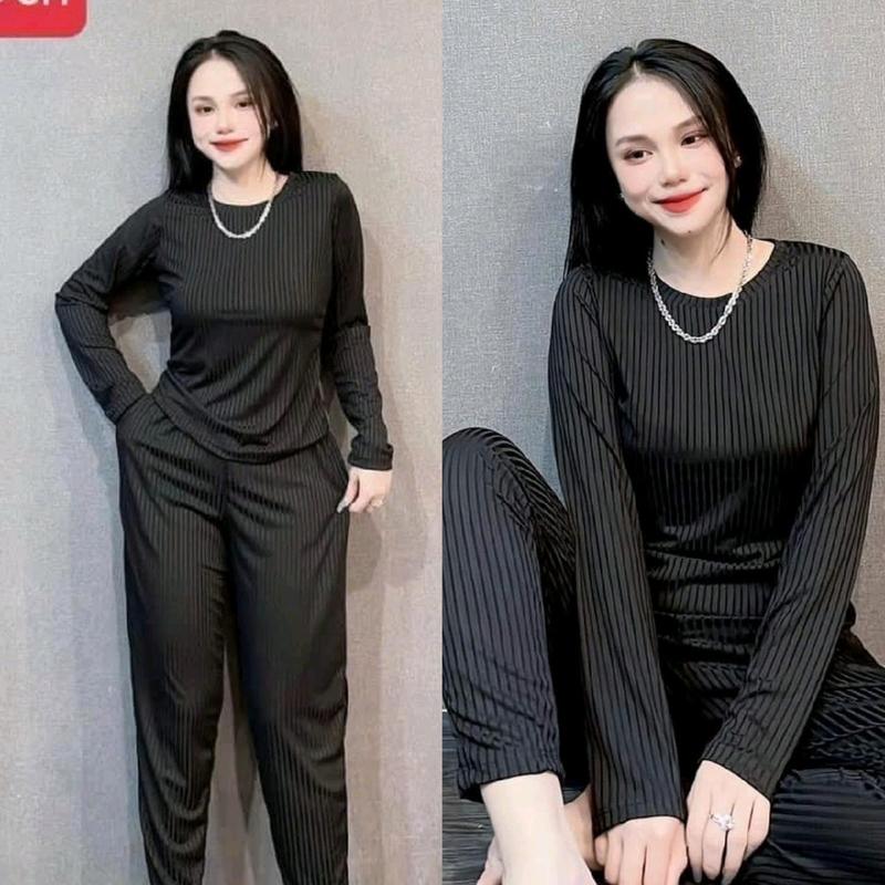 (60kg_130Kg) BIGSIZE BỘ Ủ KEM MẶC NHÀ RA Đường CHẤT TAM ĐŨA TAy DÀI QUẦN DÀi BIGSIZE MỀM MỊN MÁT CO GIÃN NHẸ