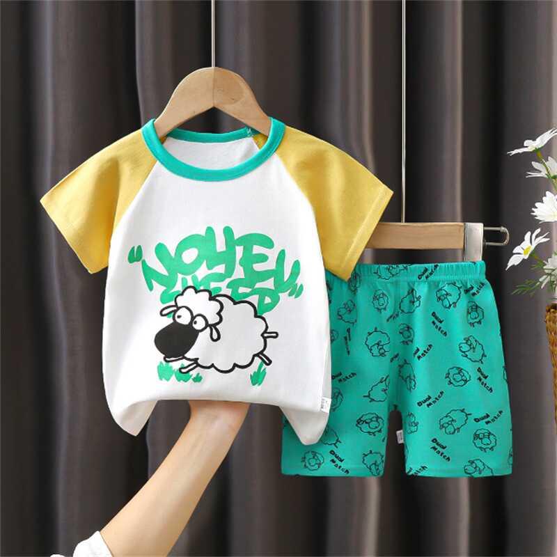 Product Introduction of Xiaozhima Fashion Boy Clothing Set Cartoon Car Vehicles Animals Pattern Summer Short Sleeves T shirt and Shorts Kids Boys Girls Clothes Sets Korean Style Outfits For 0 7 Years 25