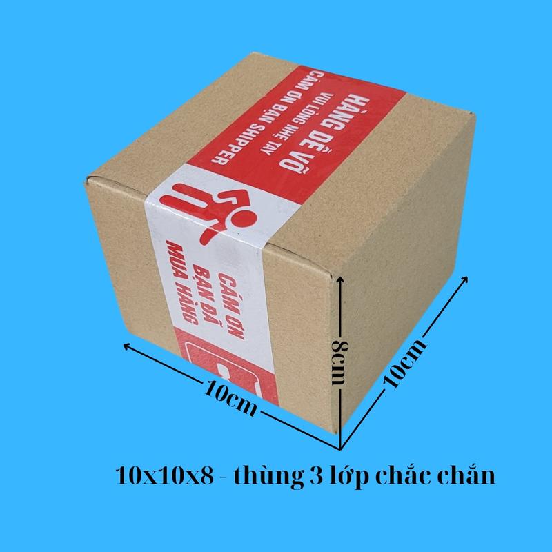 Size 10x10x8 -100 Cái Thùng Carton Đóng Hàng, hopshipcod Thùng Giấy 3 lớp cứng chắc chắn, hộp carton