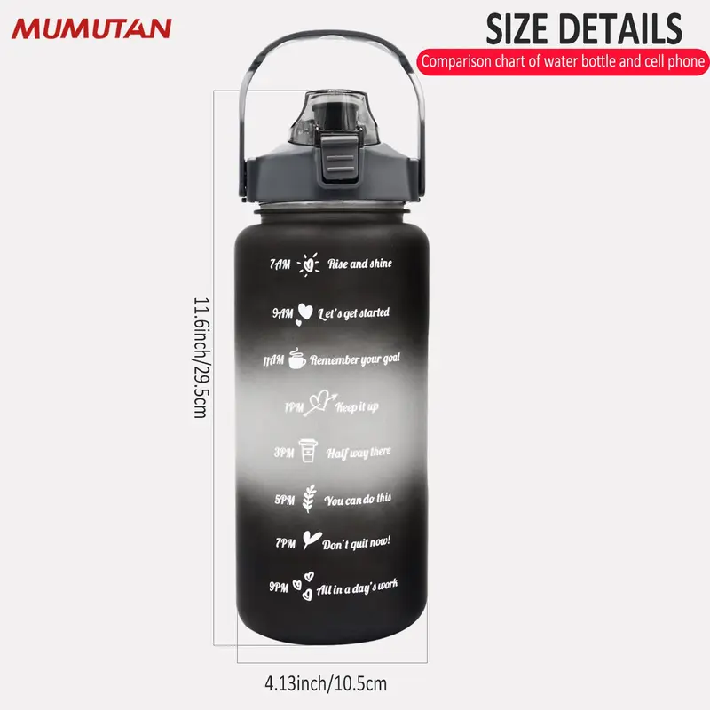 Spring Portable Sports Water Bottle, Large Capacity Sports Drinking Cup with Time Marker, Dinkware for Outdoor Sports Exercise School Camping, Reusable Washable Drinkware, Gift Ideas 8