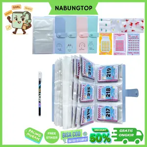 [NABUNGTOP-COD] Dompet Album Menabung Polaroid 120/240 Slot – Bonus 3 Ziplock, Saving Challenge, Pulpen Gel Hapus & Stiker Tabungan Estetik
