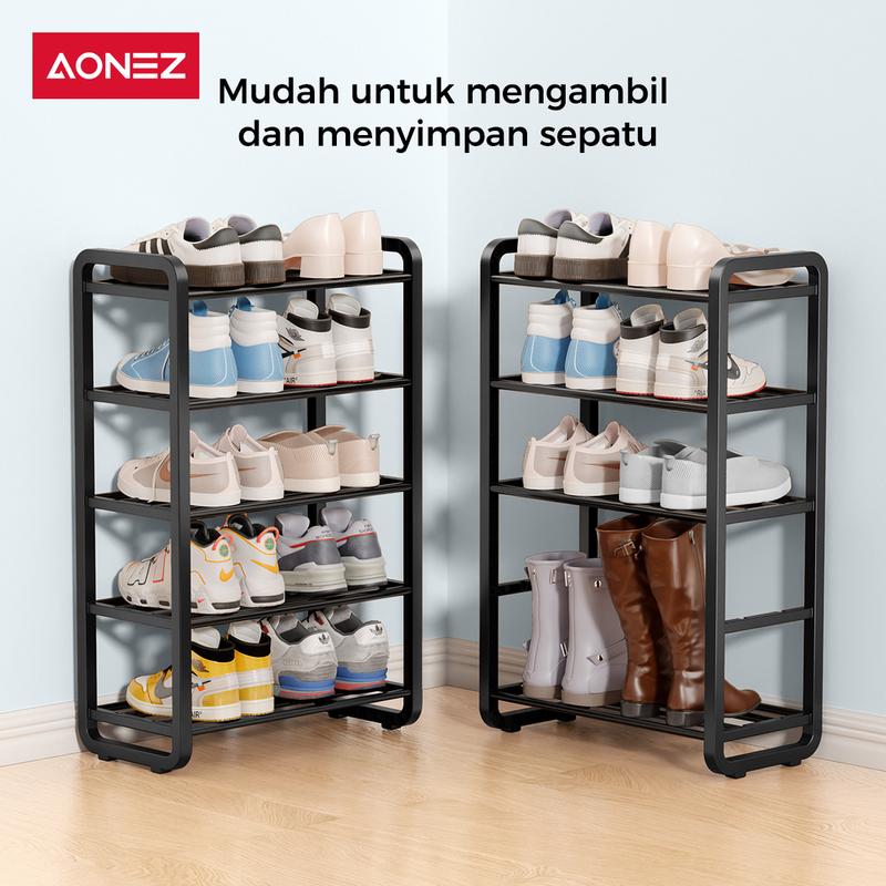 Product Introduction of 【COD】AONEZ INS Fashion Style Rak Sepatu 4 Susun Minimalis Besi Bertingkat Rak Susun Sepatu > 25 kg mendunia 6