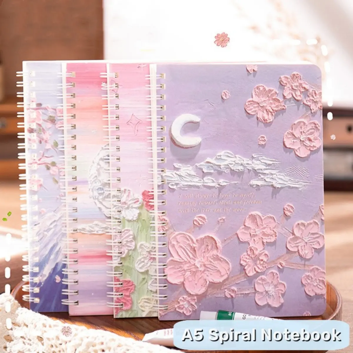 Buku tulis A5 lucu motif cantik Notebook loose leaf A5 Buku catatan kecil anak kecil kartun spiral Notepads Paper