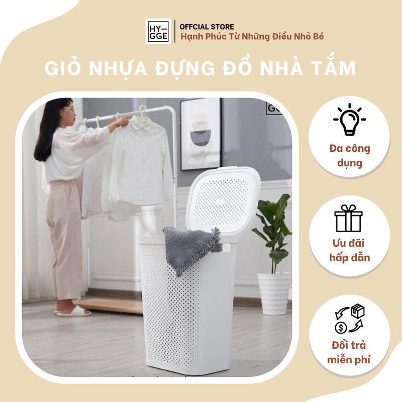 Giỏ nhựa đựng đồ nhà tắm có nắp đậy Rổ Nhà Tắm SP1217
