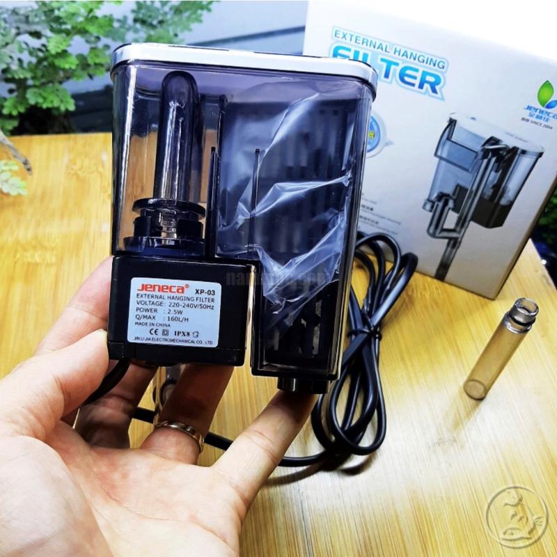 Máy Lọc thác mini có hút váng cho bể cá, kèm vật liệu lọc XP-03