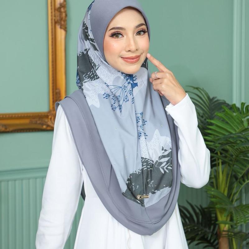 Instant hijab 5D print 2Layer design - TikTok Shop Philippines