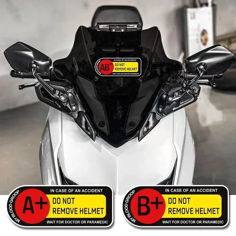Blood Type Motorcycle Sticker, Waterproof Fashion Vinyl Sticker for Motorcycle Gas Tank, Helmet, Car Windows, Perfect for Decorating Racing Helmets 5