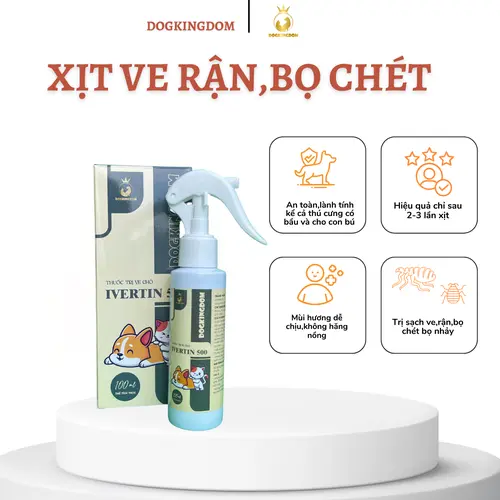 Thuốc Trị Ve Chó DogKingdom - 100ml - Cam Kết Sạch Ve Rận Sau 2 Lần Xịt