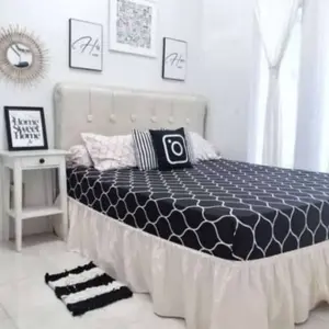 Rok tempat tidur 180x200 Bahan Mikrotex - Bed Kolong ranjang - Kain samping Kasur Rumbai Elastic – Tutup Kolong matras