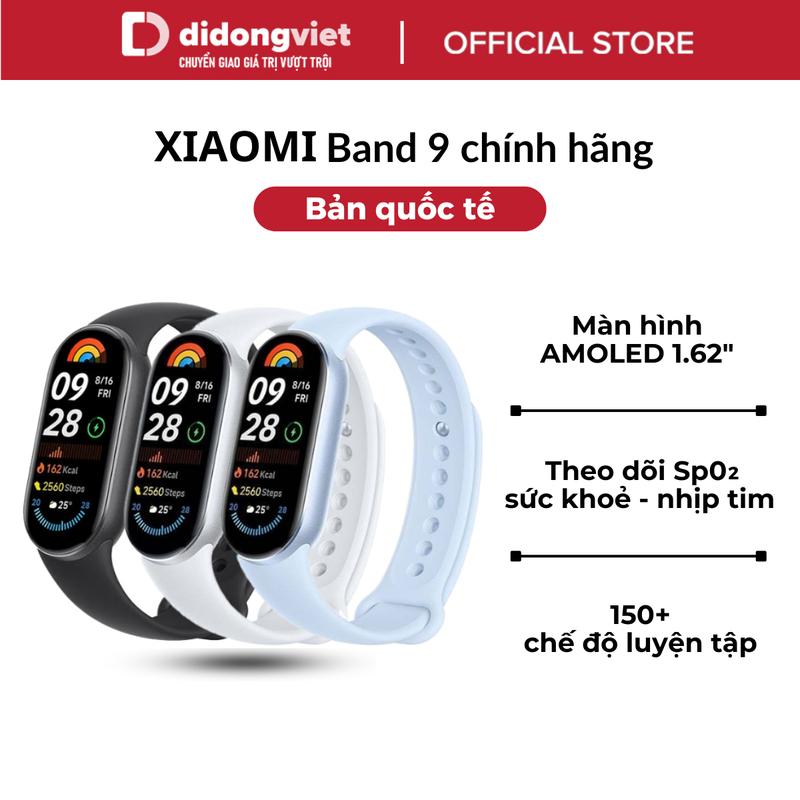 Vòng Đeo Tay Thông Minh Xiaomi Band 9 Theo Dõi Sức Khỏe Màn Hình Lớn 1.62" 150+ Chế Độ Tập Luyện Chính Hãng Đồng Hồ Smartwatch