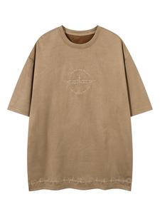 Men's Letter Embroidery Print Short Sleeve Tee, Loose Casual Fashion Round Neck T-shirt for Summer, Men's Top for Daily Wear