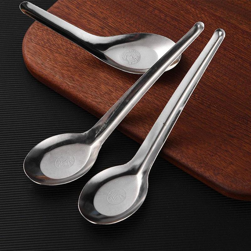 Product Introduction of Spoon 401 Stainless Steel Household Flat Bottom Eating U0Q1 17