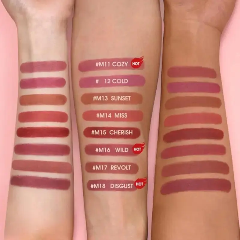 【TERSEDIA&COD】O.TWO.O Lipstik Nude Lembut Lip Balm Lipstik 8 Warna Tahan Air Tahan Lama 6