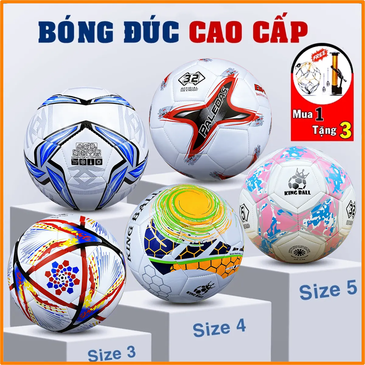 Quả Bóng Đá Trẻ Em Size Số 3 4 5 Trái Banh Bóng Đá Chính Hãng King Ball Giá Rẻ Cho Học Sinh Viên