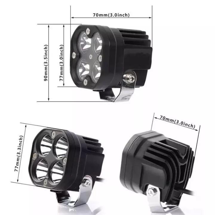 Product Introduction of MONQIQI All New เเพค2ชิ้น สว่างตาเเตก! ไฟสปอร์ตไลท์พุ่งไกลรถยนต์4LED ไฟหน้ารถ LED SPOT BEAM US 40W ไฟช่วยตัดหมอก 12V-85Vมีสองสีให้เลือกแสงสีขาว.แสงสีเหลือง Car รถจักร 43