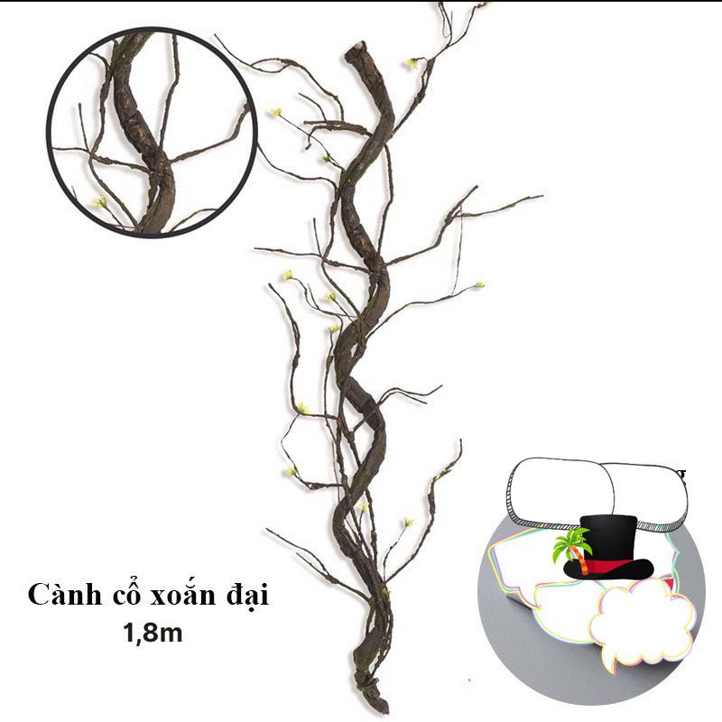  Thân cây giả gỗ rừng- Cành cổ xoắn đai 1,7 m decor cây giả cao cấp,thân mềm có lõi thép có thể uốn tạo kiểu tuỳ ý decor 