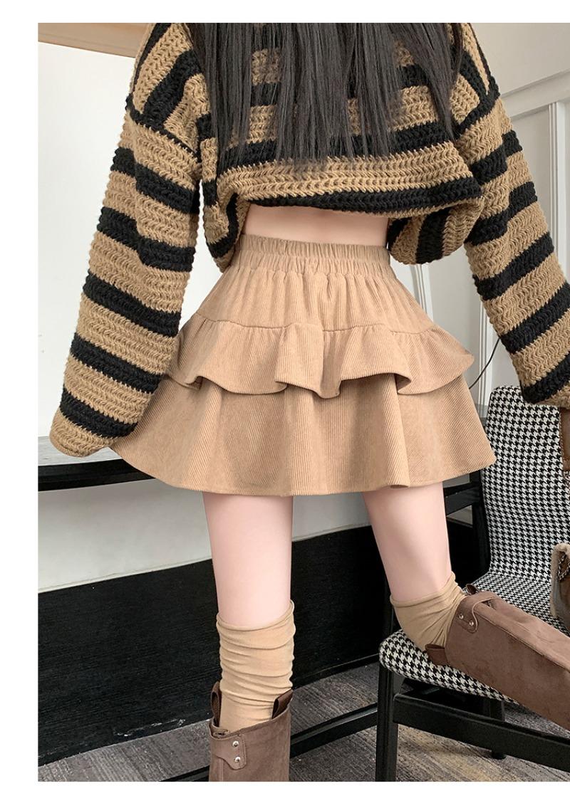 Product Introduction of Chân Váy Phồng Cạp Cao Thanh Lịch, Thời Trang Mùa Thu, Chân Váy Vải Nhung Kẻ, Dành Cho Bé Gái, Chân Váy Dễ Phối Đồ 17