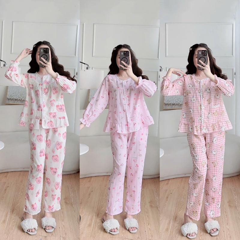  Bộ đồ nữ Teen Boutique tiểu thư hoạ tiết dễ thương xinh xắn chất liệu vải đũi mềm mại 