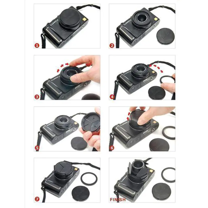Professional Self-Retaining Black Auto Open Close Auto Lens Cap ...