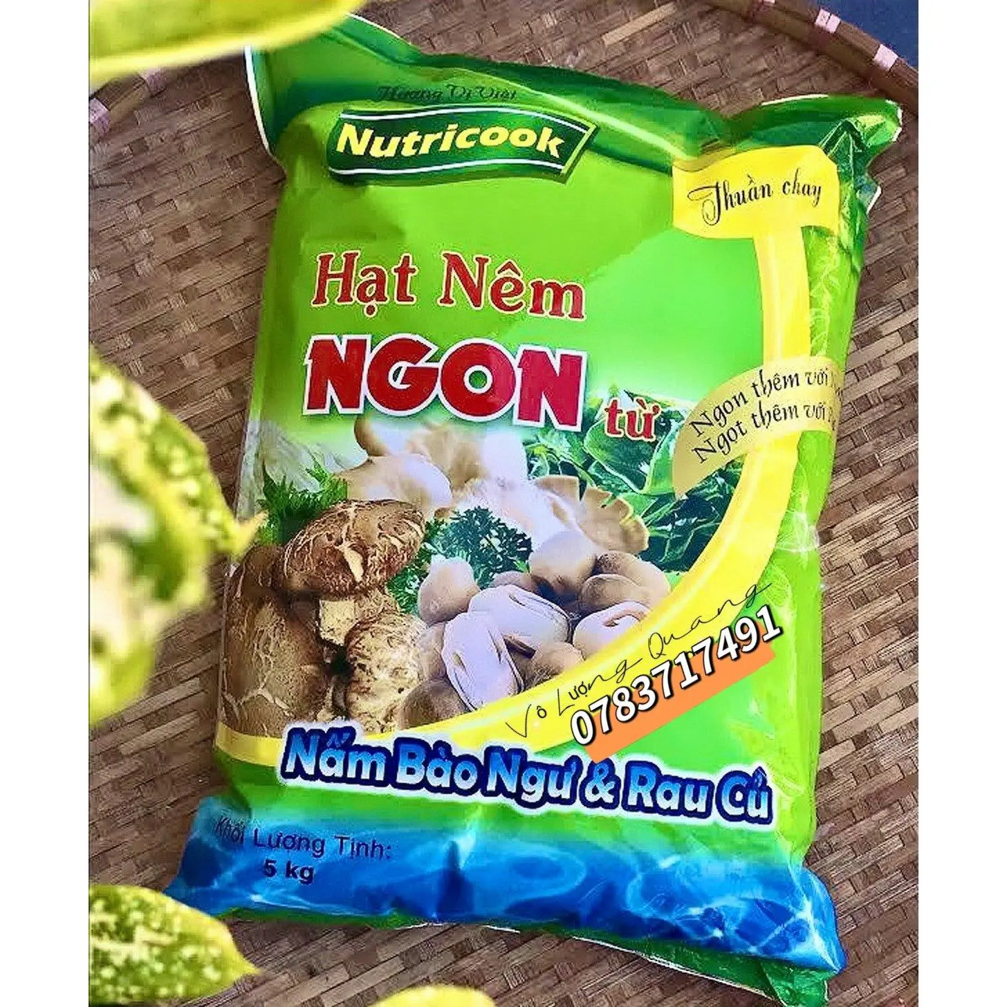 Sản phẩm HẠT NÊM NẤM CHAY CAO CẤP AN TUỆ  220g/900g/5kg