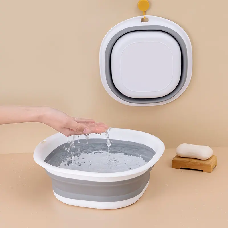 Chậu gấp gọn thau xếp gọn silicon rửa mặt tay chân đa năng dùng tại nhà, du lịch tiện lợi tiết kiệm diện tích không gian Welike 4