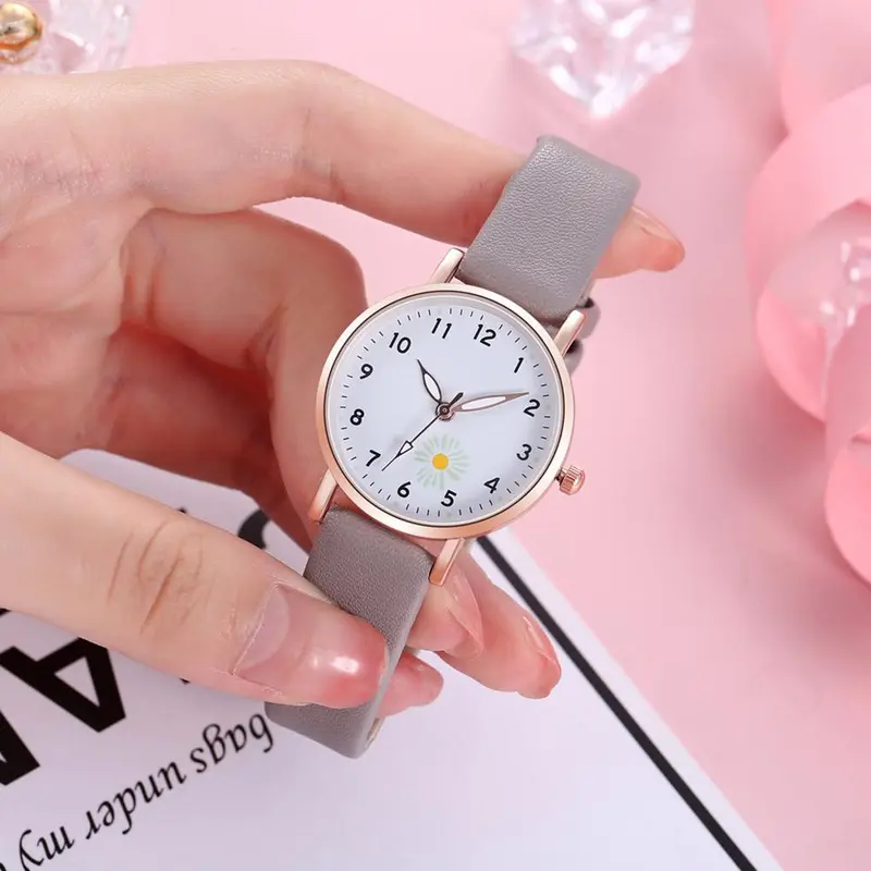 Đồng Hồ Đeo Tay Nữ, Hợp Xu hướng, Dạ Quang, Thiết Kế Đơn Giản, Dây Da Thường Ngày Phong Cách Thạch Anh, Thích Hợp Làm Quà Tặng, Đồng Hồ Đồng Hồ Watch Led 3