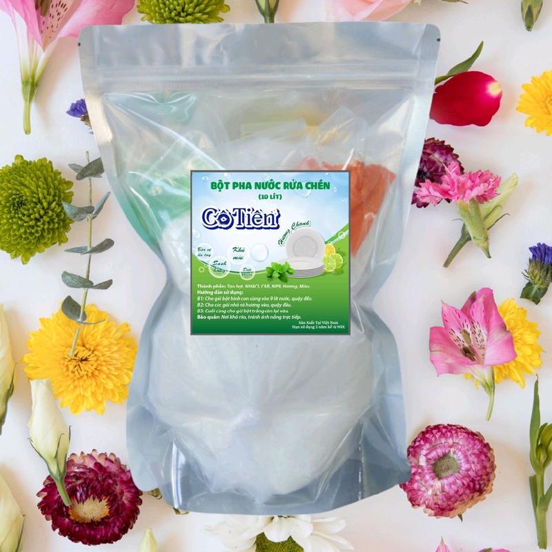 Bột pha nước rửa chén 10lít tại nhà mua 2 set tặng 1 miếng rửa chén Làm Sạch