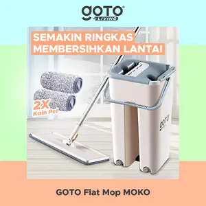 Goto [COD] Moko Alat Pel Set Pembersih Lantai Magic Mop Flat With Bucket