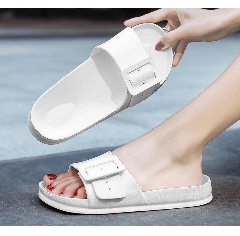 Product Introduction of Women's Slippers New Korean Style Fashion Slippers Outer Wear Internet Hot Casual Home Single Strap Slides Soft Bottom Comfortable Sandals 1