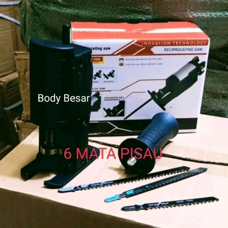 adaptor bor reciprocating jigsaw drill gergaji kayu 3