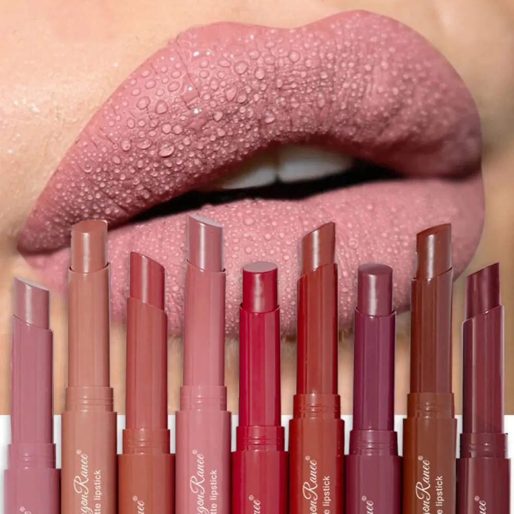 1PC Women 12 Colors Matte Lipstick Velvet Waterproof Long Lasting Nude Lip Stick Cosmetic Lip Makeup Solid Lip Gloss